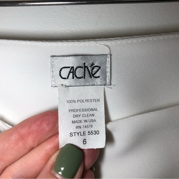 NWT Cache split front white pants | wedding | bride | tuxedo  | formal | Sz 6 - Picture 3 of 16